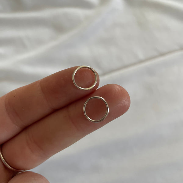 8mm Silver Huggie Hoops